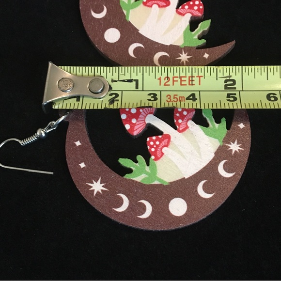 Half Moon Mushroom Earrings - Picture 6 of 8